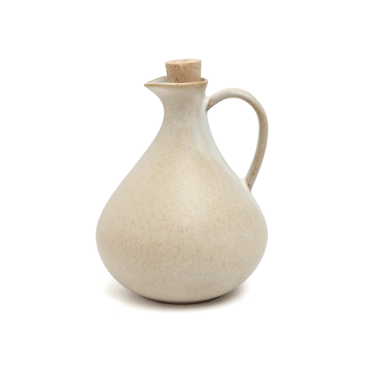 Olivenölflasche Nr. 80 – Steingut Weiß, aus Steingut mit matter Glasur