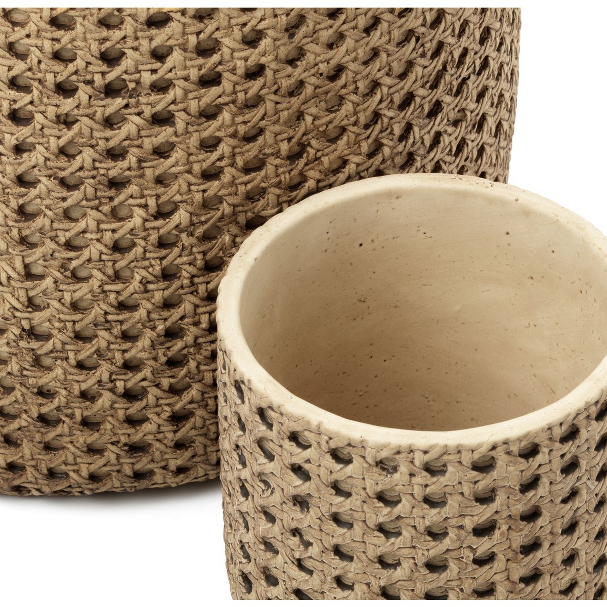 Übertopf RattanRock – im Größenvergleich