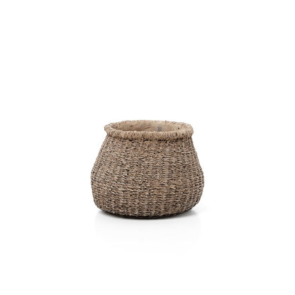 Übertopf Faux Puff – Beton Braun, Größe S, L 16,7 × B 16,7 × H 13 cm