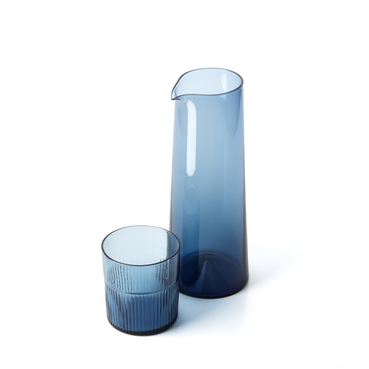 Trinkglas Azure Rippled – Nahaufnahme des Materials