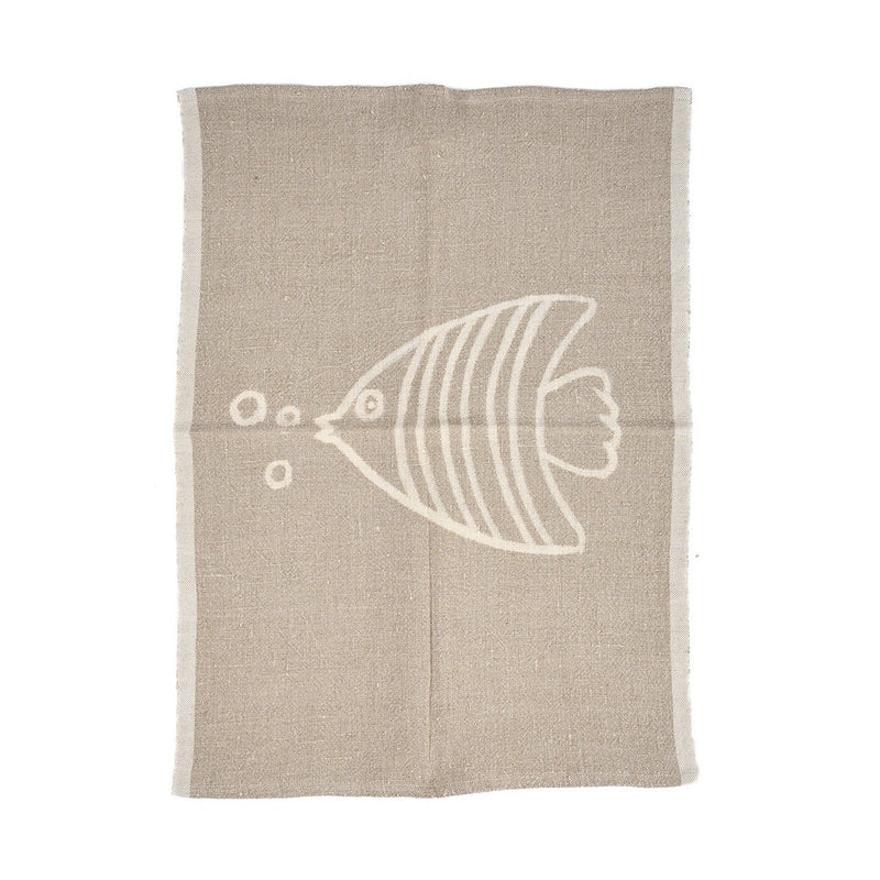Küchentuch Linen Fish – Leinen Naturweiß, 50 × 70 cm, L 50 × B 70 × H 2 cm