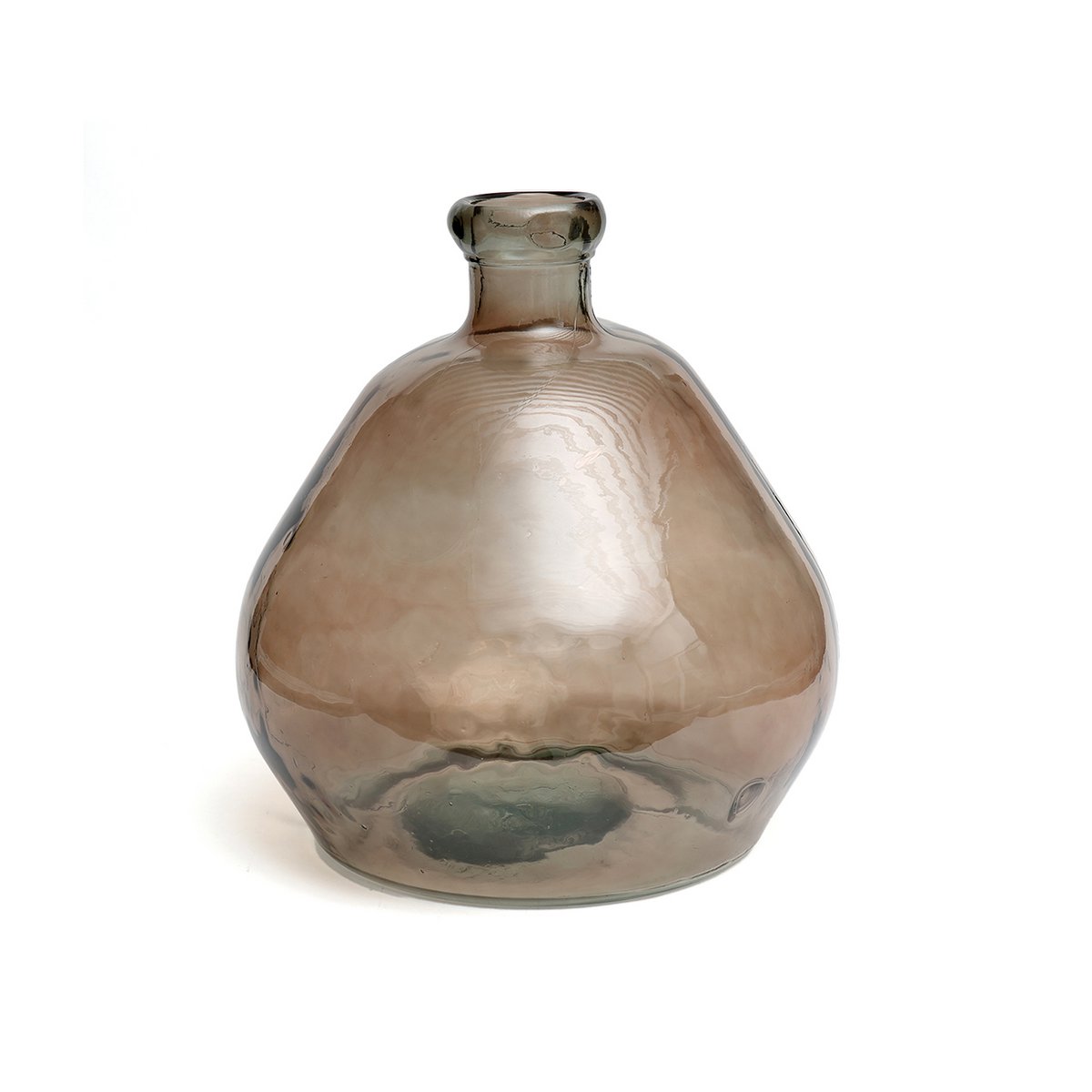 Vase Bolai – Recyceltes Glas Beige, in Beige / Braun