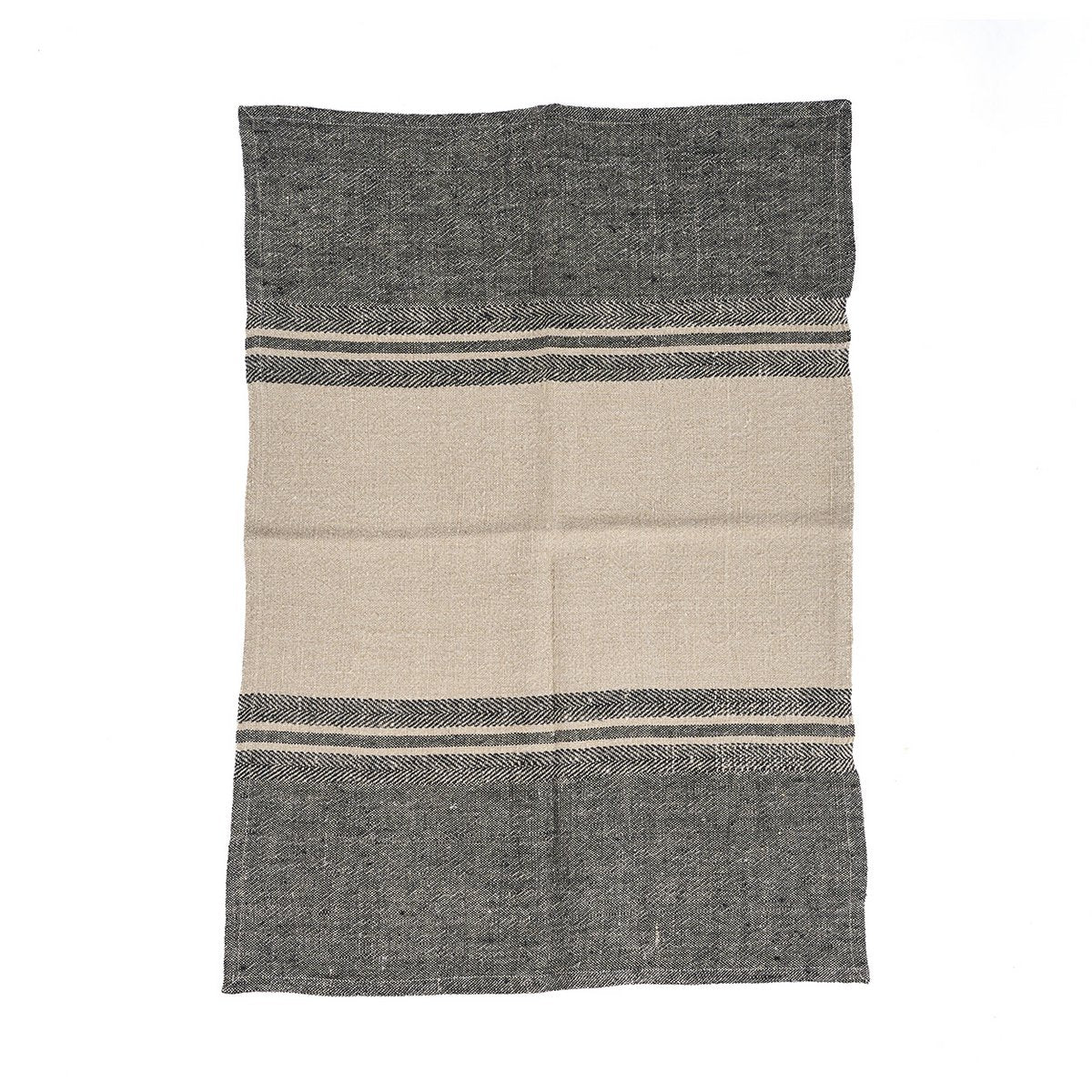 Küchentuch Linen Dash – Leinen Naturschwarz, 50 × 70 cm, L 50 × B 70 × H 2 cm