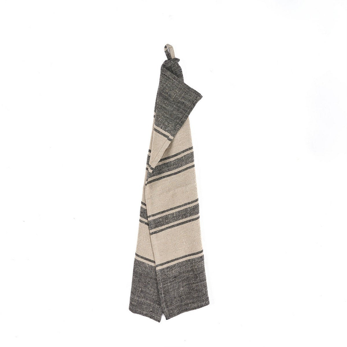 Küchentuch Linen Smudge – Leinen Naturschwarz, 50 × 70 cm, in Naturschwarz, zweifarbig