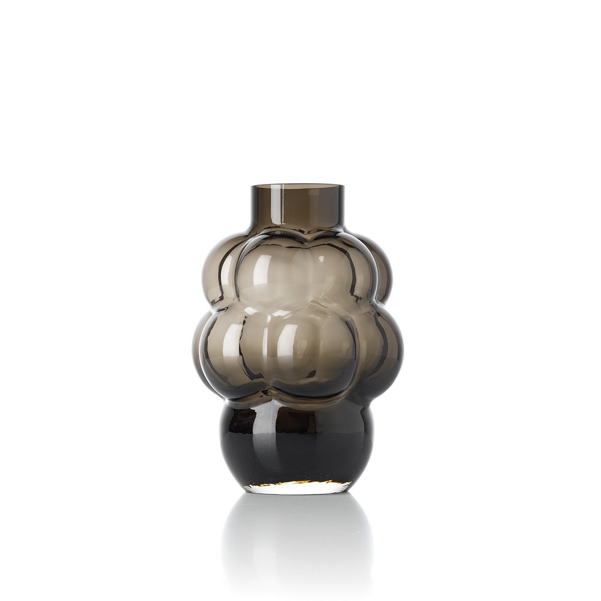 Vase Grape – Recyceltes Glas Dunkelgrau, Größe M, in Dunkelgrau, rauchig