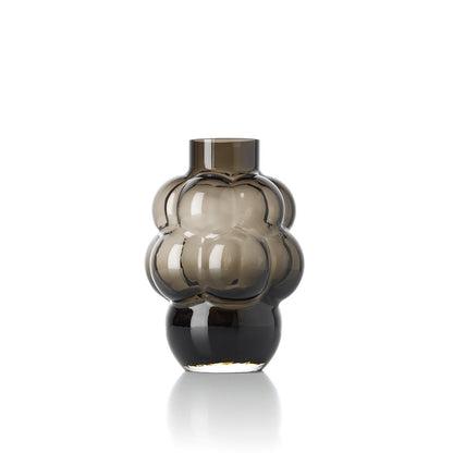 Vase Grape – Recyceltes Glas Dunkelgrau, Größe M, in Dunkelgrau, rauchig