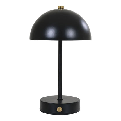 LED-Tischlampe Holt – Schwarz/Messing, kabellos, aus Metall in Schwarz / Messing